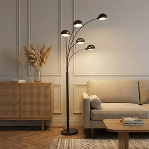 Stehlampe PALMYS 5 flammig schwarz