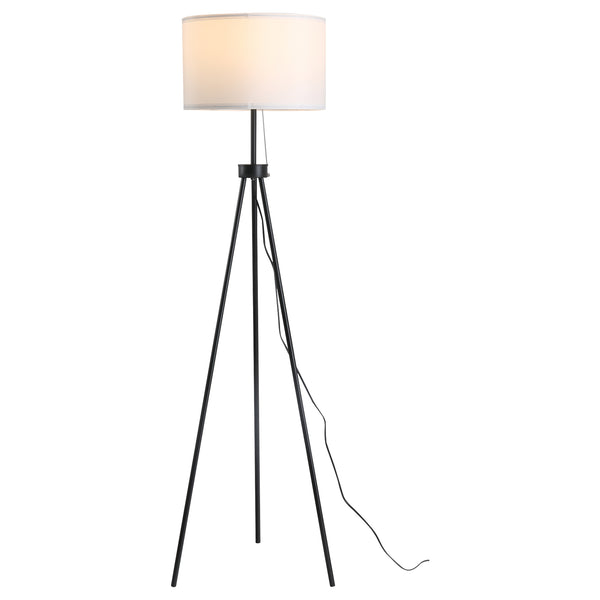 Stehlampe Stahlbeine 152cm E27 schwarz / weiss