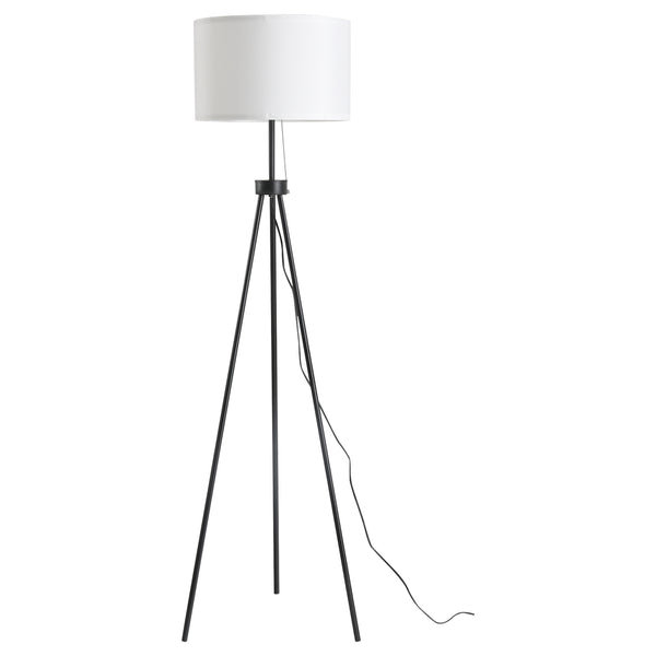 Stehlampe Stahlbeine 152cm E27 schwarz / weiss