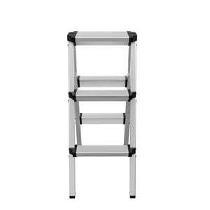 Scala a pioli 2 x 3 gradini argento/nero