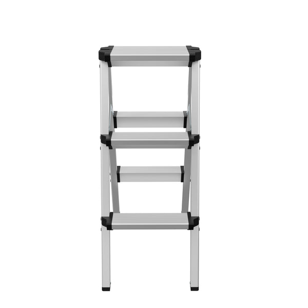 Scala a pioli 2 x 3 gradini argento/nero