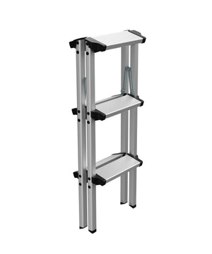 Scala a pioli 2 x 3 gradini argento/nero