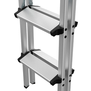 Scala a pioli 2 x 3 gradini argento/nero