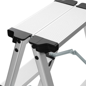 Scala a pioli 2 x 3 gradini argento/nero