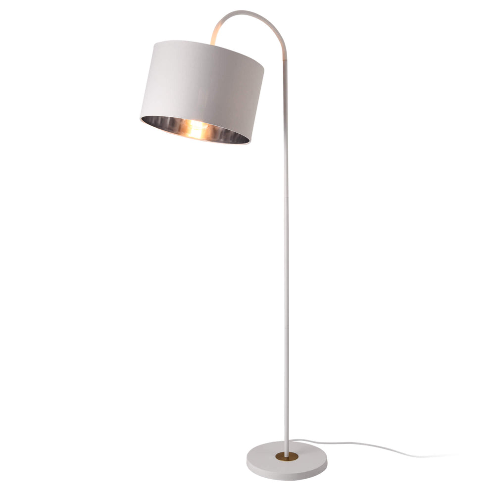 Floor lamp Toledo 173cm E27 Metal Fabric White