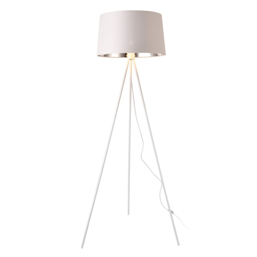 Manchester floor lamp, 150cm, E27, 3 feet, metal, fabric