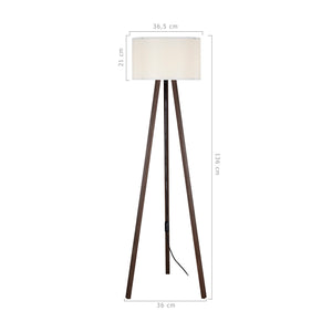 Stehleuchte Stehlampe Keynes E27 Walnussoptik Creme