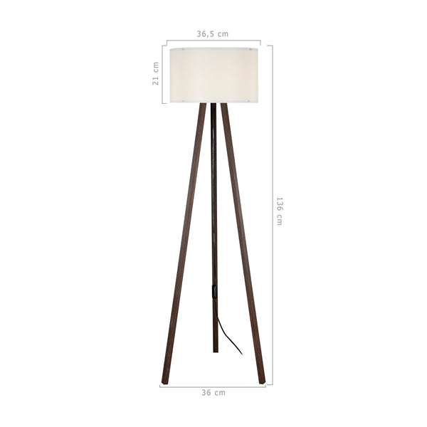Stehleuchte Stehlampe Keynes E27 Walnussoptik Creme