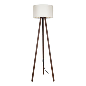 Stehleuchte Stehlampe Keynes E27 Walnussoptik Creme