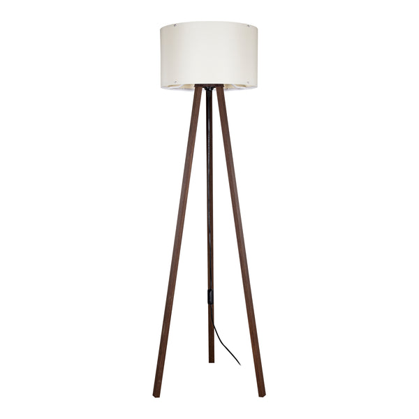 Stehleuchte Stehlampe Keynes E27 Walnussoptik Creme