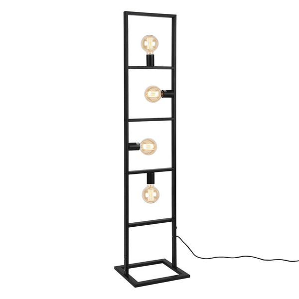 Stehlampe Plauen 142x31x31cm Max 60W 4xE27 Schwarz