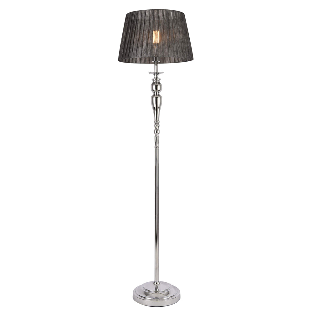Floor lamp Lingen 151cm E27 60W metal chrome/grey