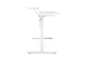 Bureau assis-debout à 2 niveaux, réglable en hauteur manuellement, blanc, 120 x 40 cm