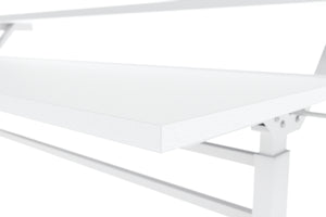 Bureau assis-debout à 2 niveaux, réglable en hauteur manuellement, blanc, 120 x 40 cm