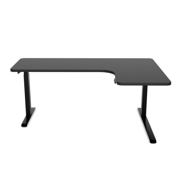 Stehpult elektrisch L-Form schwarz 160 x 110 cm
