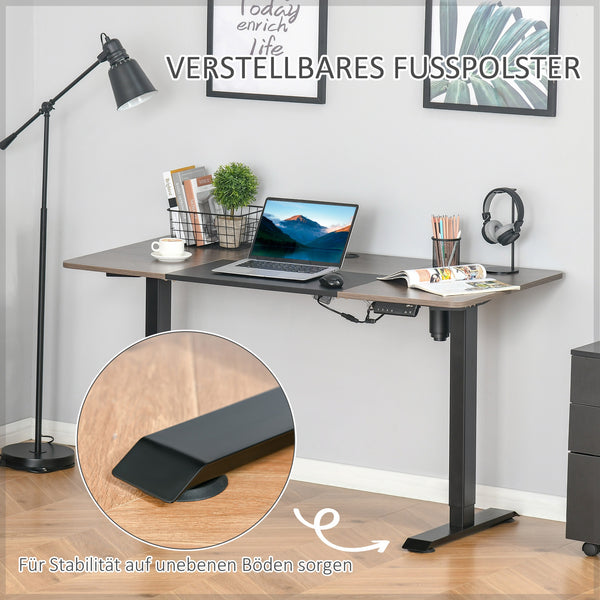 Stehpult Elektrischer Schreibtisch Natur schwarz 140x70x72-116cm