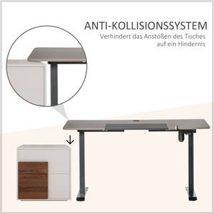 Stehpult Elektrischer Schreibtisch Natur schwarz 140x70x72-116cm