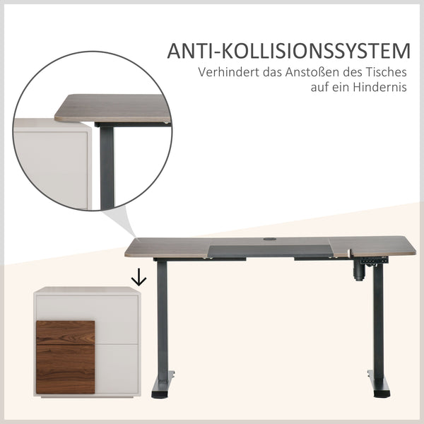 Stehpult Elektrischer Schreibtisch Natur schwarz 140x70x72-116cm