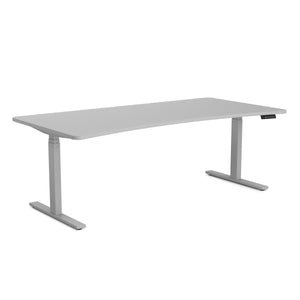 Bureau assis-debout électrique, gris, 200 x 92 cm