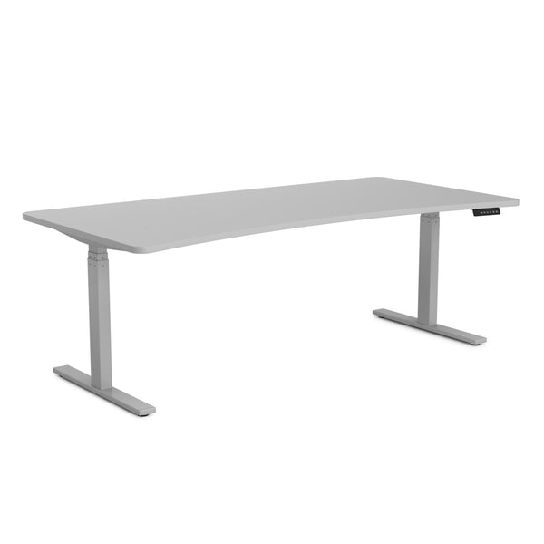 Bureau assis-debout électrique, gris, 200 x 92 cm