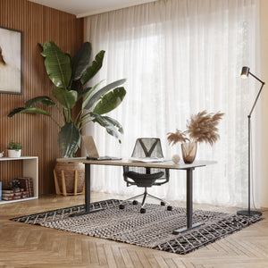 Bureau assis-debout électrique, gris/noir, 160 x 80 cm
