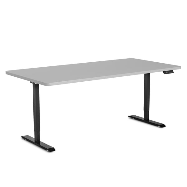 Bureau assis-debout électrique, gris/noir, 160 x 80 cm