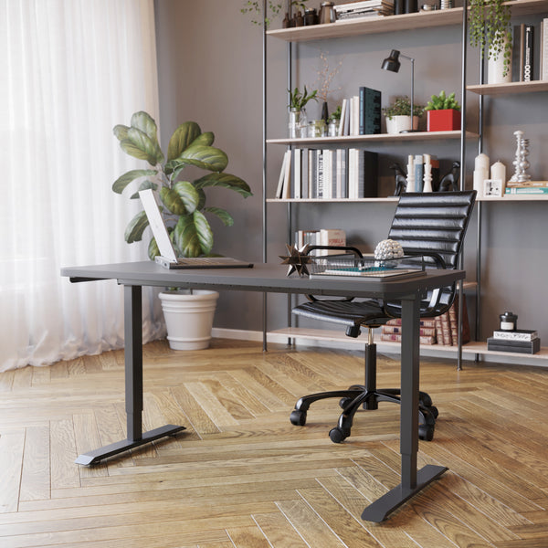 Electric standing desk, black, 120 x 60 cm