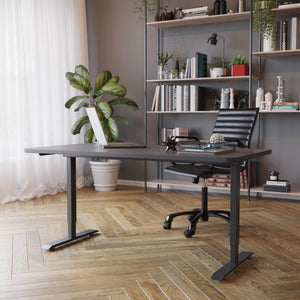 Electric standing desk, black, 140 x 70 cm