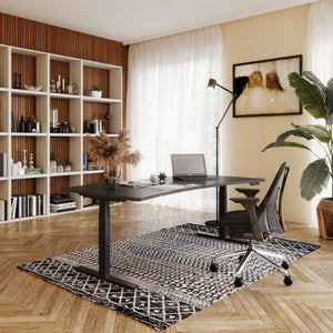 Bureau assis-debout électrique, noir, 200 x 92 cm