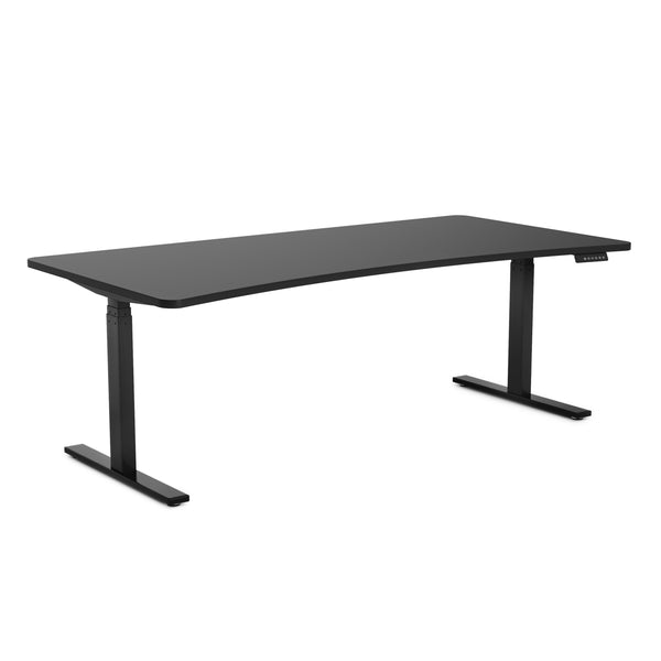 Bureau assis-debout électrique, noir, 200 x 92 cm