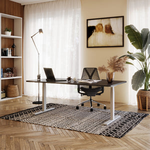Electric standing desk, black/grey, 180 x 90 cm