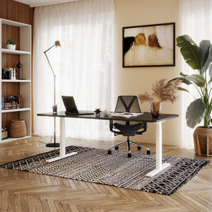 Electric standing desk, black/white, 180 x 90 cm