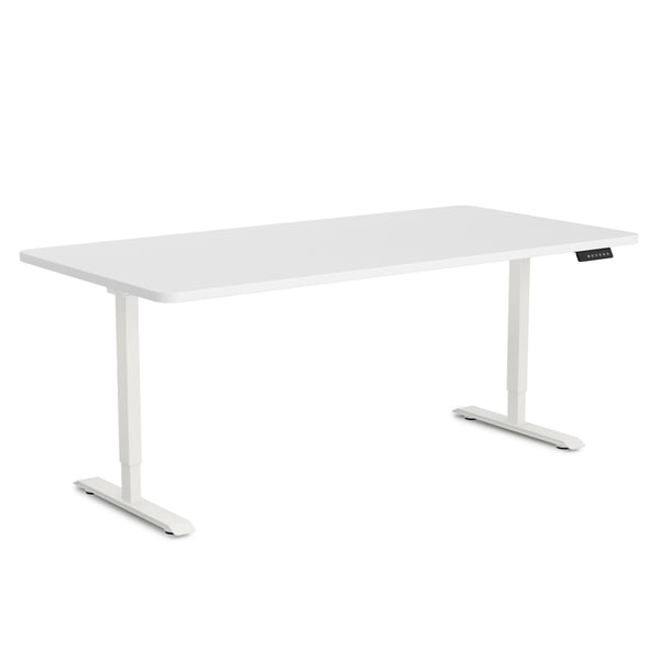 Bureau assis-debout électrique, blanc, 160 x 80 cm