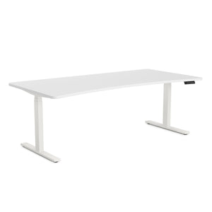 Bureau assis-debout électrique, blanc, 200 x 92 cm