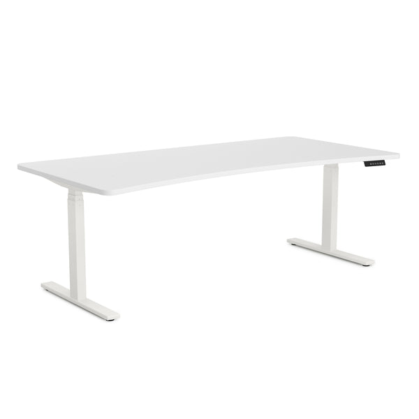 Bureau assis-debout électrique, blanc, 200 x 92 cm
