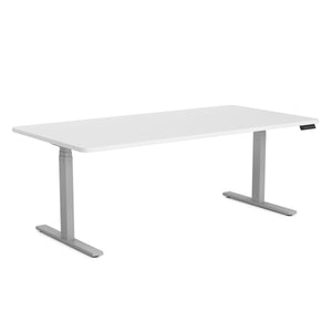 Bureau assis-debout électrique, blanc/gris, 180 x 90 cm