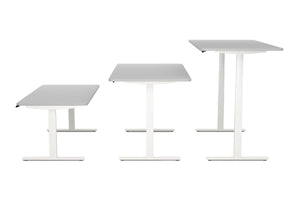 Bureau assis-debout électrique, gris/blanc, 180 x 90 cm
