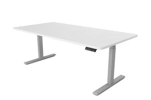 Bureau assis-debout électrique, blanc/gris, 180 x 90 cm