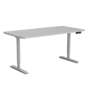 Bureau assis-debout électrique, gris, 140 x 70 cm