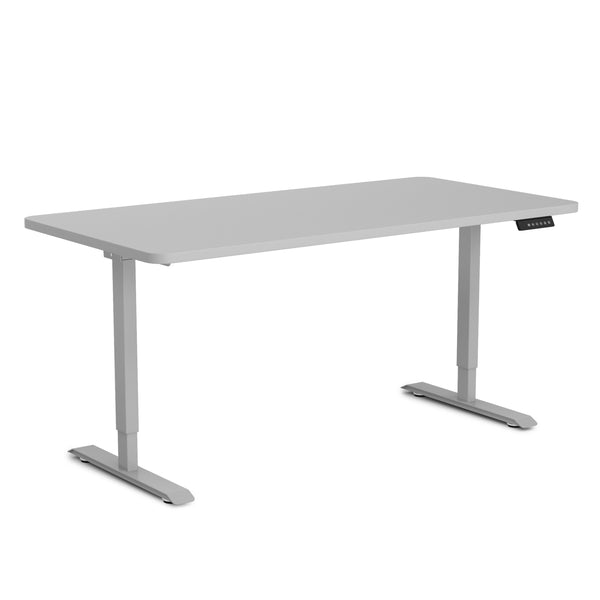 Bureau assis-debout électrique, gris, 140 x 70 cm