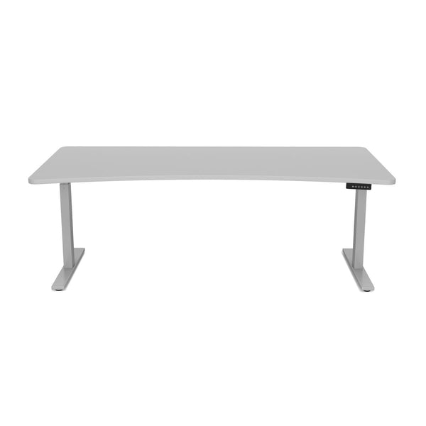 Bureau assis-debout électrique, gris, 200 x 92 cm