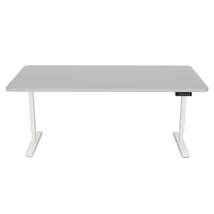 Bureau assis-debout électrique, gris/blanc, 160 x 80 cm