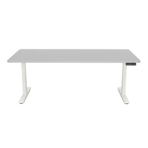 Bureau assis-debout électrique, gris/blanc, 180 x 90 cm