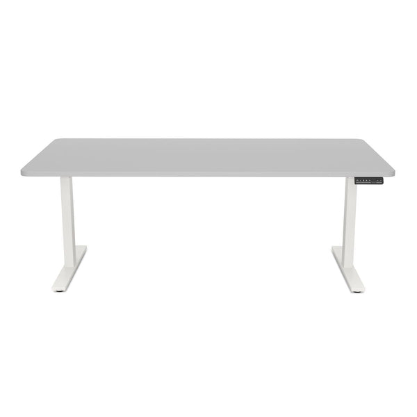 Bureau assis-debout électrique, gris/blanc, 180 x 90 cm