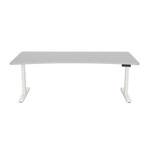 Bureau assis-debout électrique, gris/blanc, 200 x 92 cm