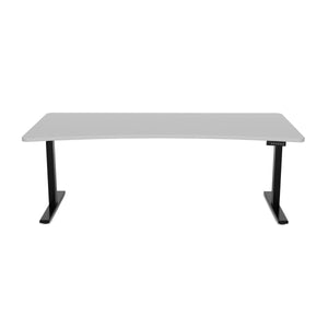 Bureau assis-debout électrique, gris/noir, 200 x 92 cm