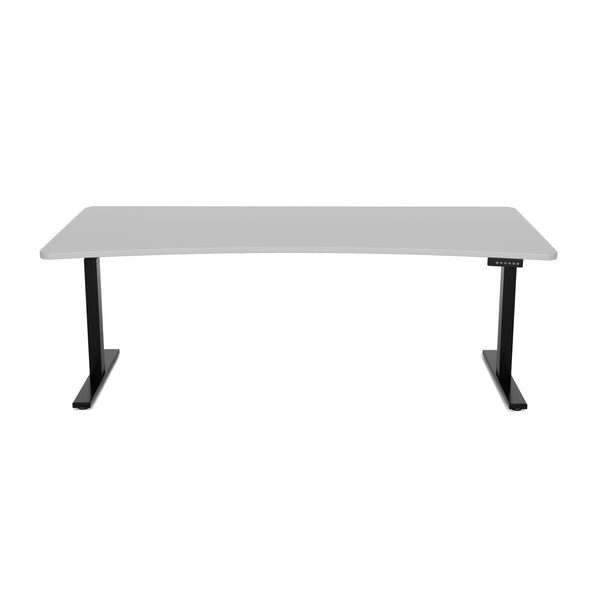 Bureau assis-debout électrique, gris/noir, 200 x 92 cm