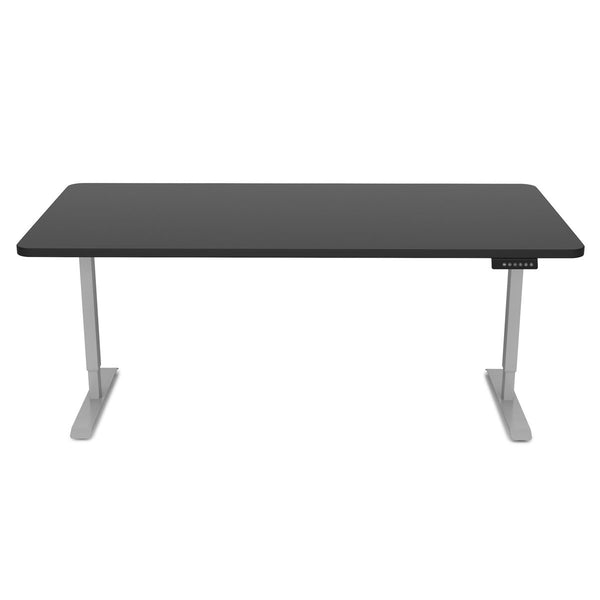 Electric standing desk, black/grey, 160 x 80 cm