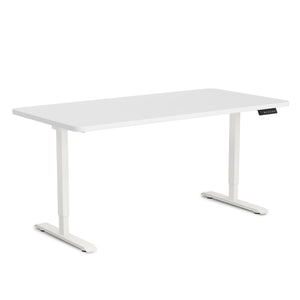 Bureau assis-debout électrique, blanc, 140 x 70 cm