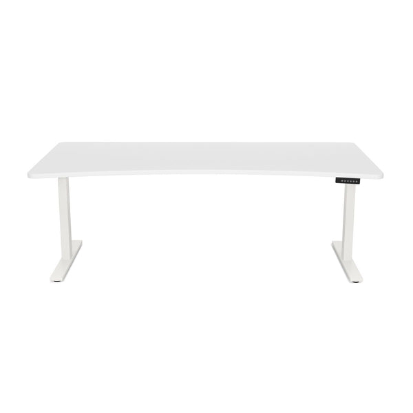 Bureau assis-debout électrique, blanc, 200 x 92 cm